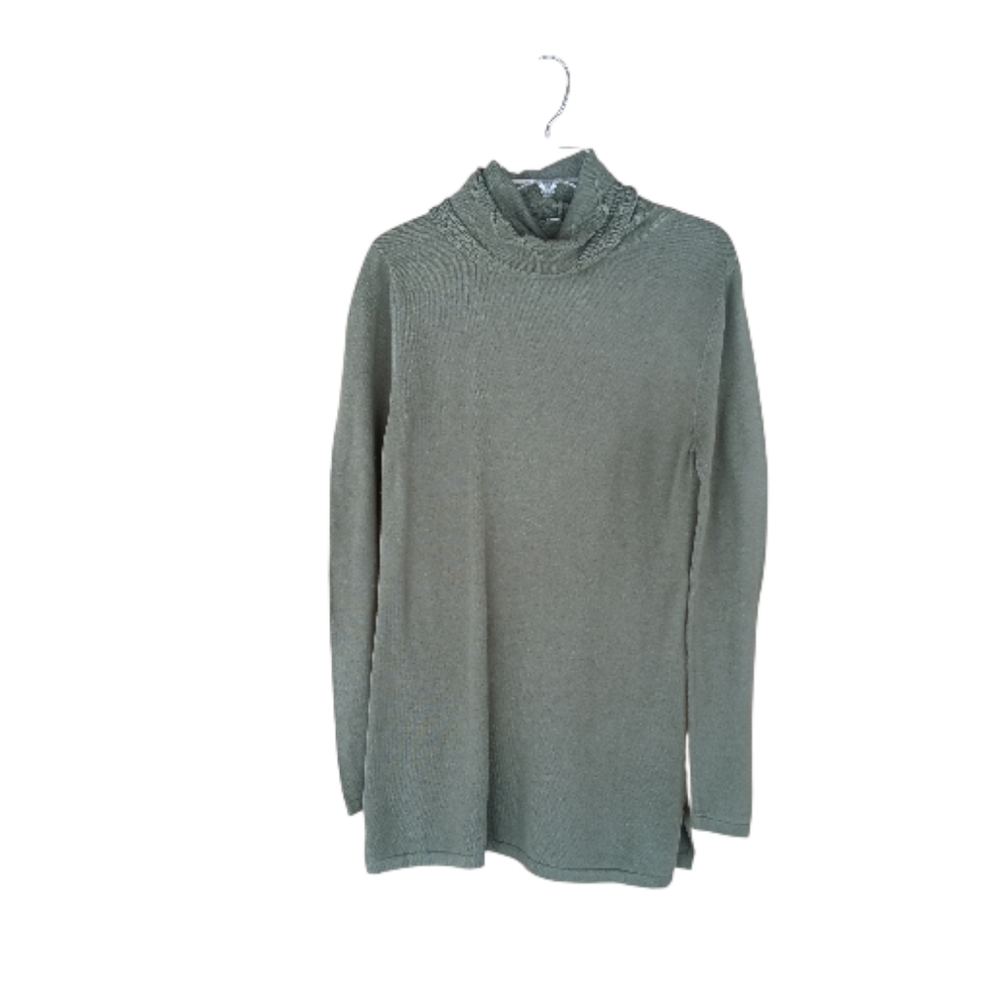 Sahalie Long Olive Green Turtleneck Sweater  Medium